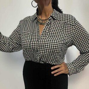 Torrid Black & White Houndstooth Blouse – Size 1 (14/16)